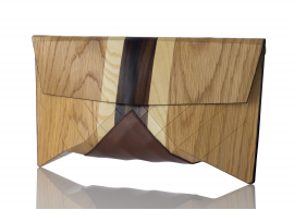 Клатч из дерева с кожей "Geometrika 150" дуб/ясень/эбен
