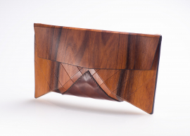 Клатч из дерева с кожей "Geometrika 150" палисандр сантос